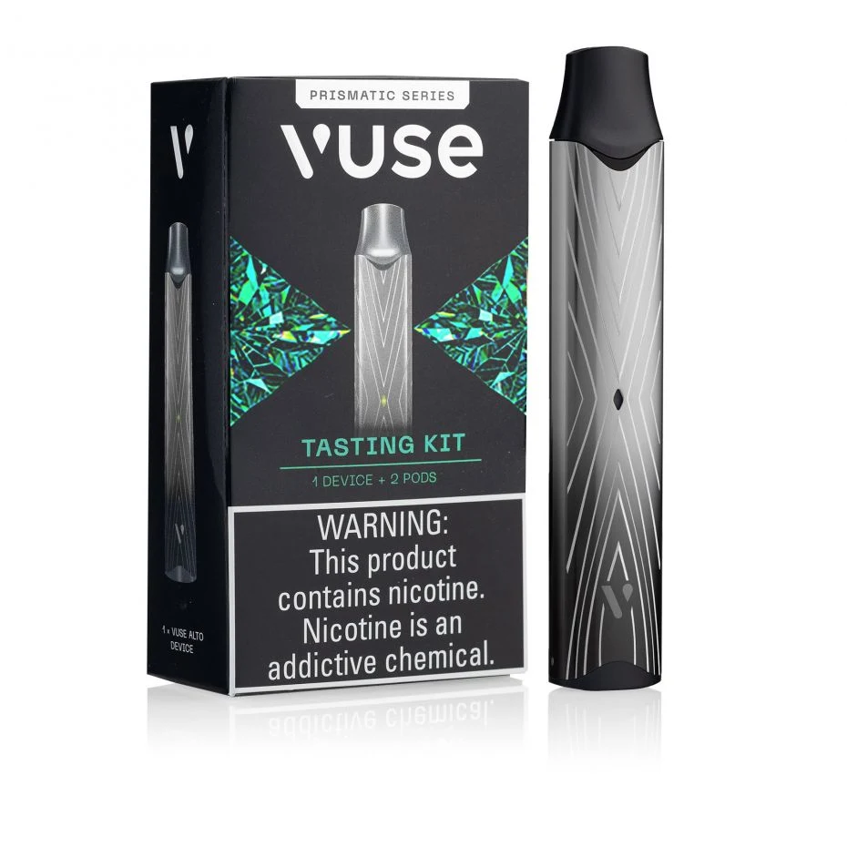 JUUL starter kit with pods modern design compared to early vaping devices